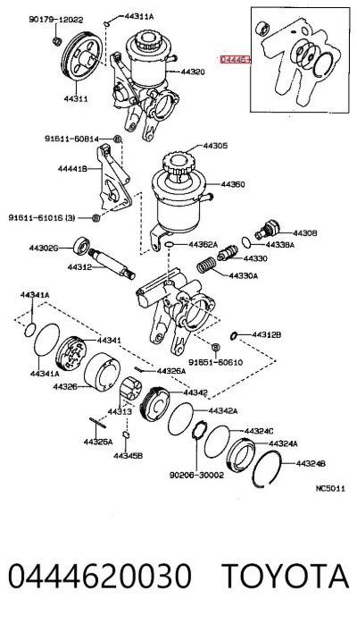Juego de reparación de bomba de dirección hidráulica TOYOTA 0444620030