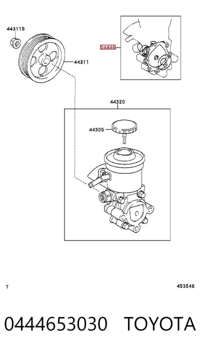 Juego de reparación de bomba de dirección hidráulica TOYOTA 0444653030