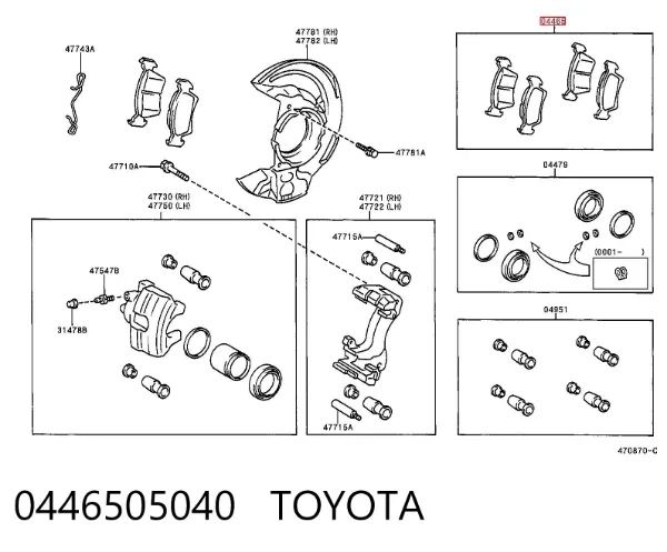 Pastillas de freno 0446505040 Toyota