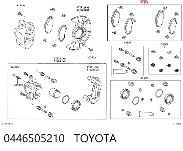 Pastillas de freno 0446505210 Toyota