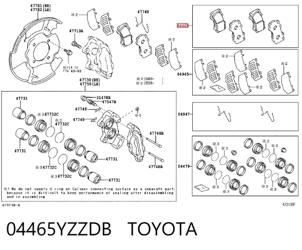 Pastillas de freno 04465YZZDB Toyota
