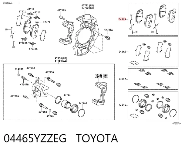 Pastillas de freno 04465YZZEG Toyota