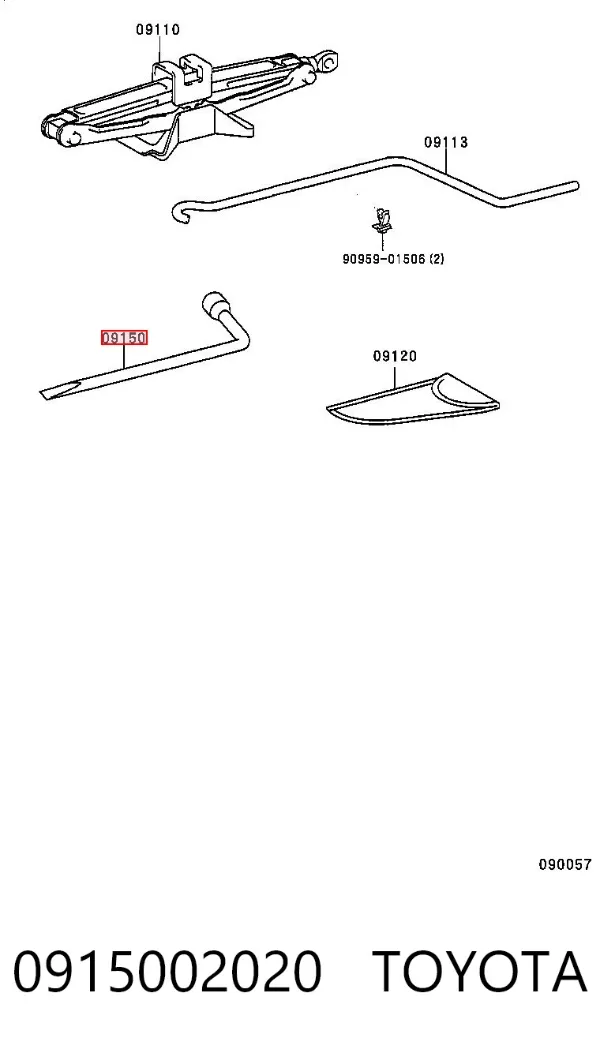 Llave de cruceta 0915002020 Toyota