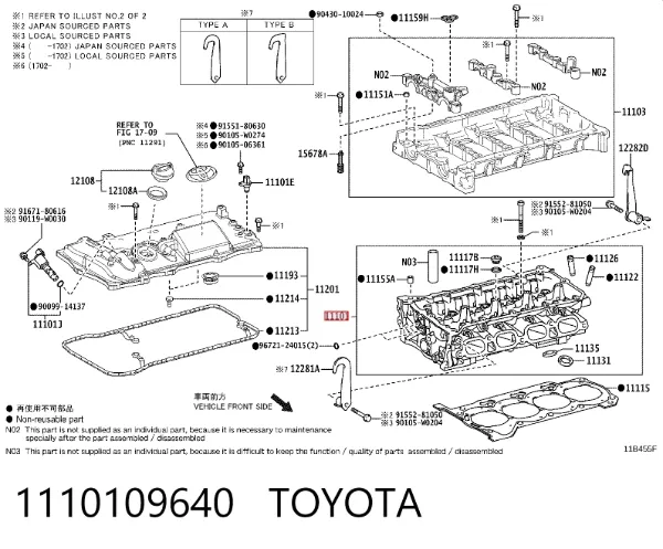Culata 1110109640 Toyota
