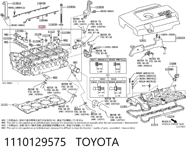 Culata 1110129575 Toyota