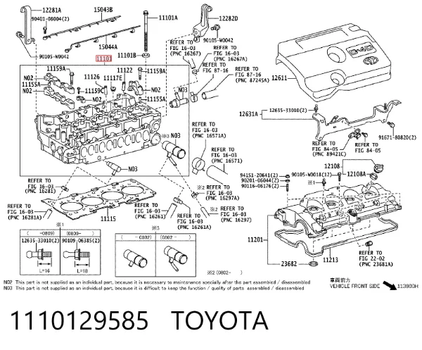 Culata 1110129585 Toyota