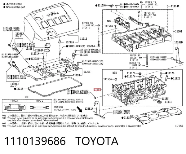 Culata 1110139686 Toyota