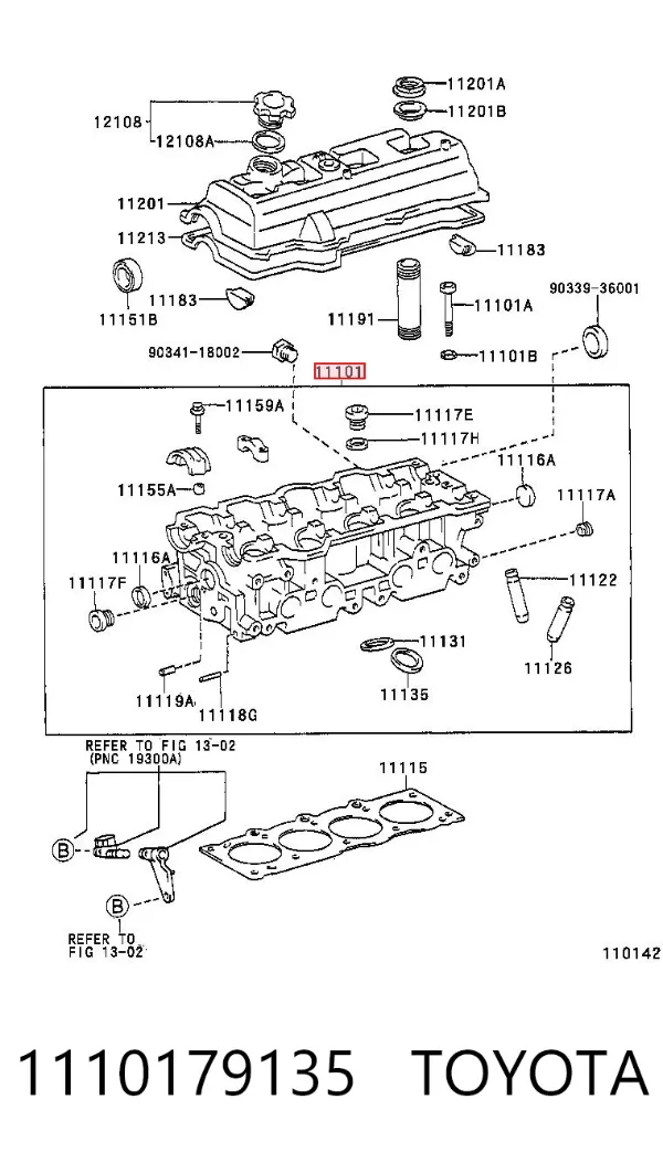 Culata 1110179135 Toyota