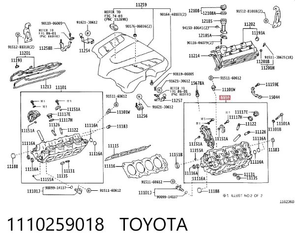 Culata izquierda 1110259018 Toyota