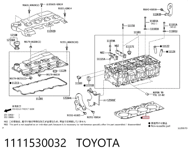 Junta de culata 1111530032 Toyota