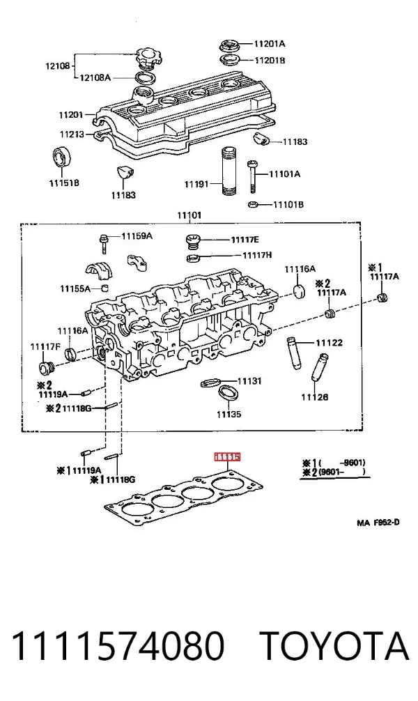 Junta de culata 1111574080 Toyota