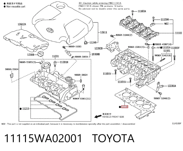 Junta de culata 11115WA02001 Toyota