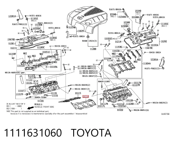 Junta de culata izquierda 1111631060 Toyota