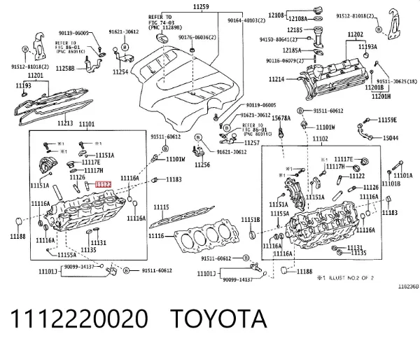Guía de válvula de admisión 1112220020 Toyota