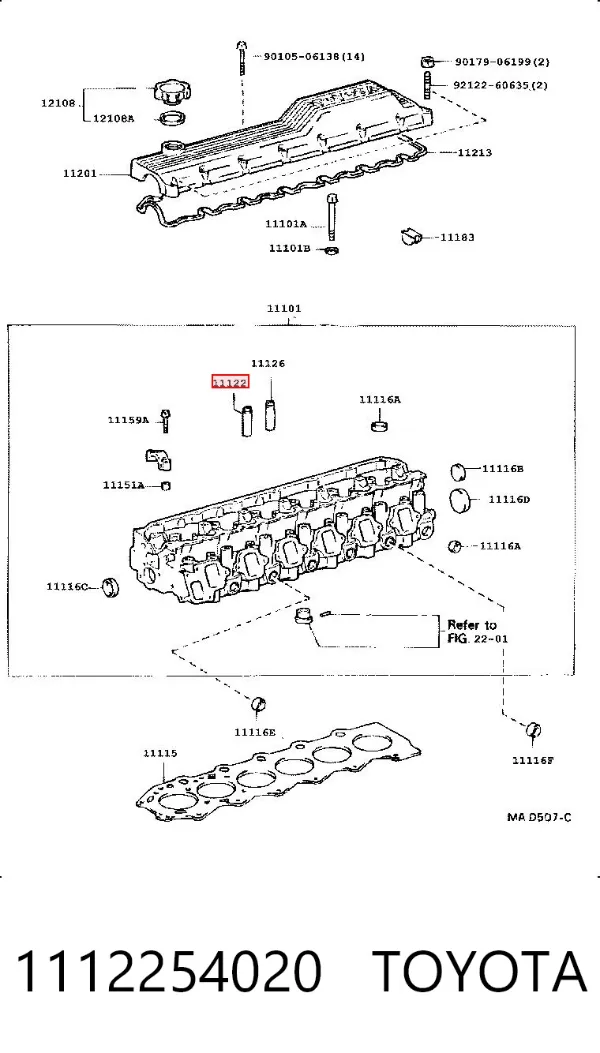 Guía de válvula 1112254020 Toyota