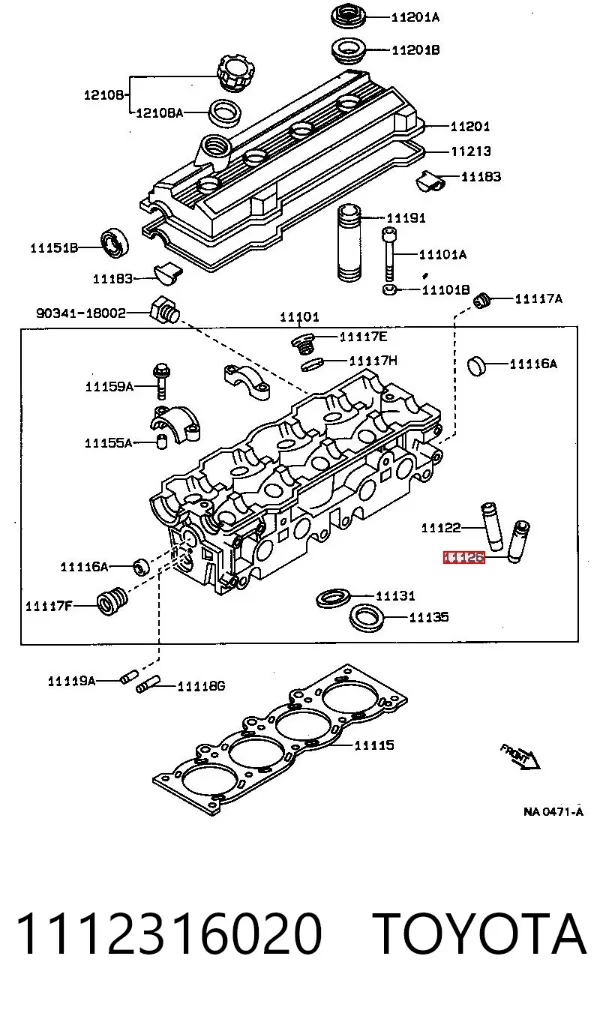 Guía de válvula 1112316020 Toyota