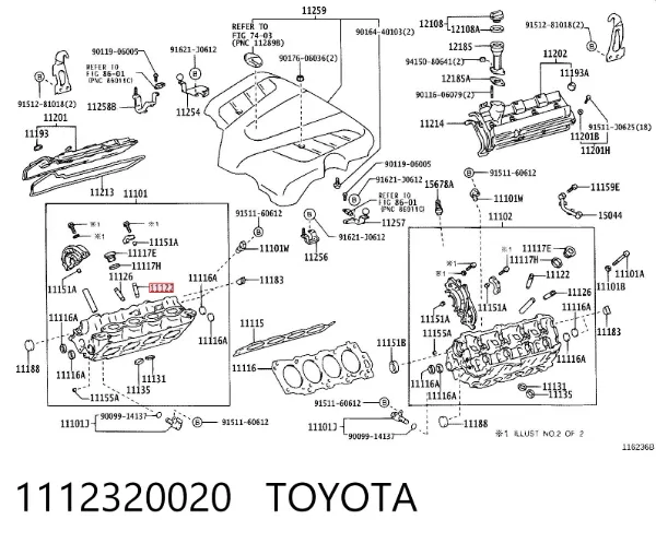 Guía de válvula 1112320020 Toyota