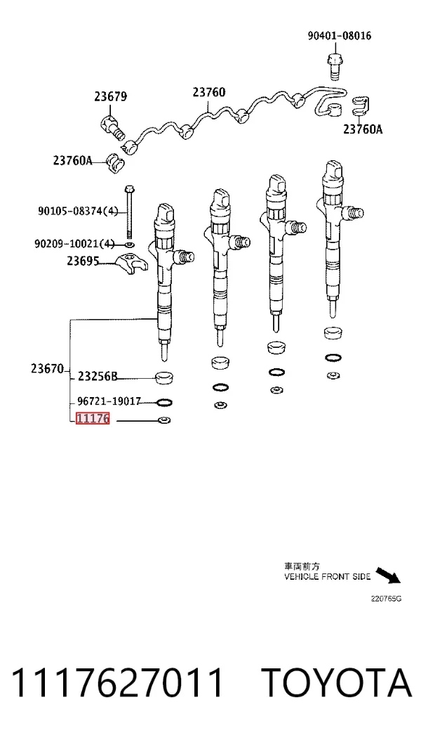 Junta de inyectores 1117627011 Toyota