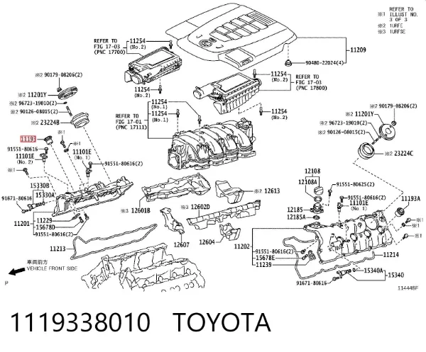 Anillo de sellado del pozo de la bujía 1119338010 Toyota