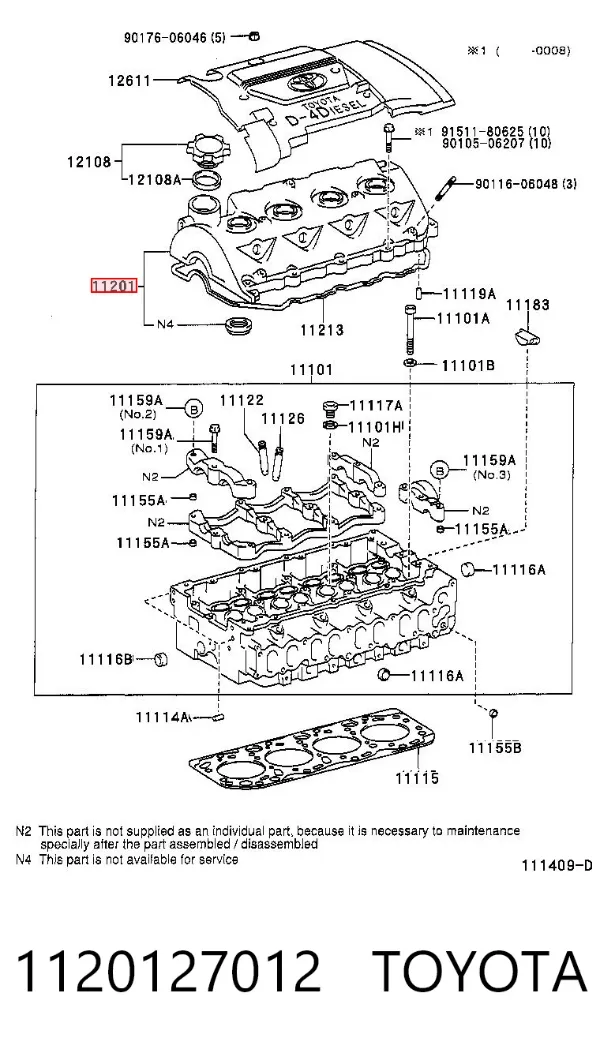 Tapa de balancines 1120127012 Toyota