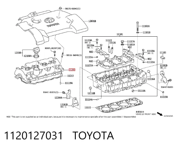 Tapa de balancines 1120127031 Toyota