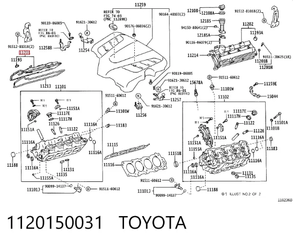Tapa de balancines 1120150031 Toyota