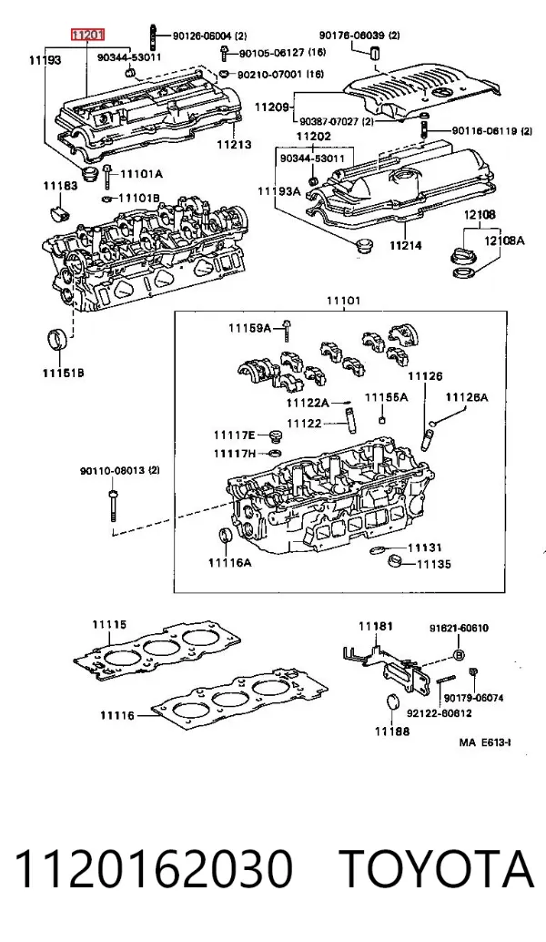 Tapa de balancines 1120162030 Toyota