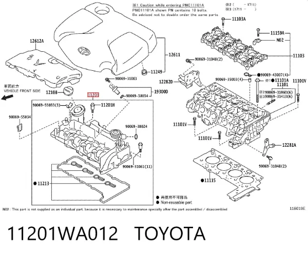 Tapa de balancines 11201WA012 Toyota