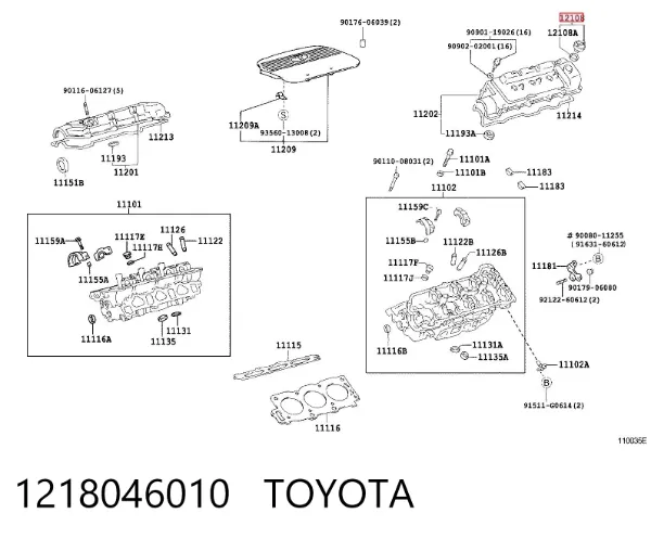 Tapa de aceite de motor 1218046010 Toyota