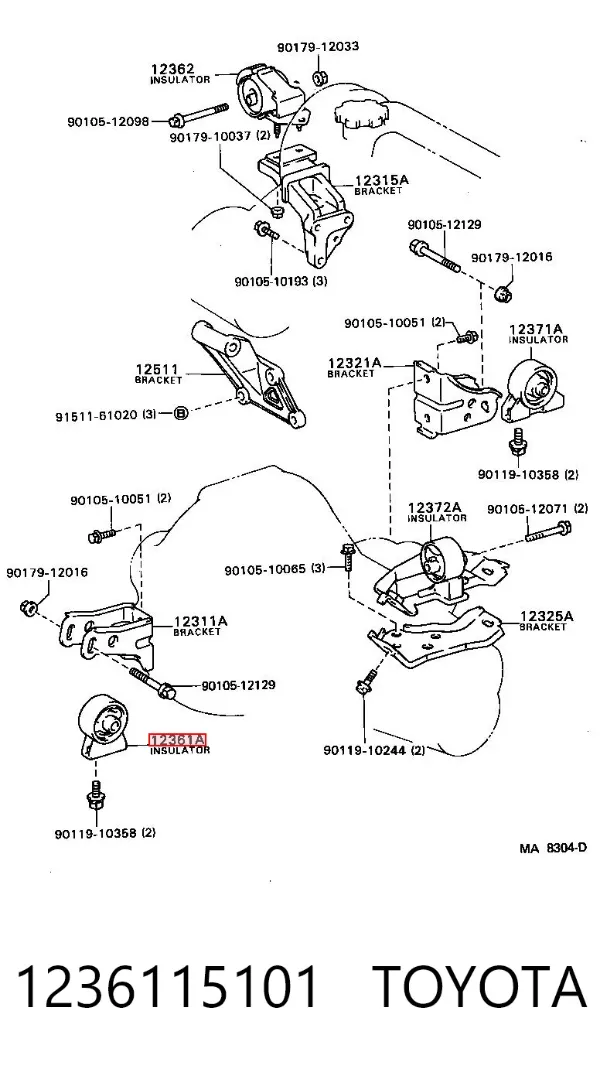 Soporte de motor delantero Toyota Celica T16