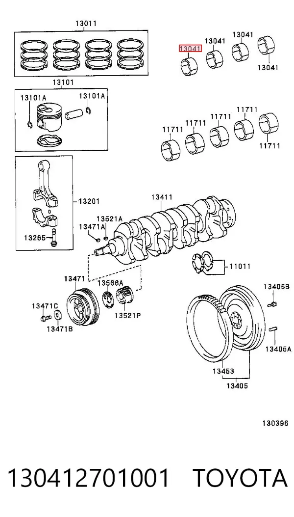 Cojinetes de biela 130412701001 Toyota