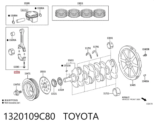 Biela 1320109C80 Toyota