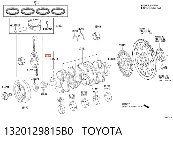 Biela 1320129815B0 Toyota