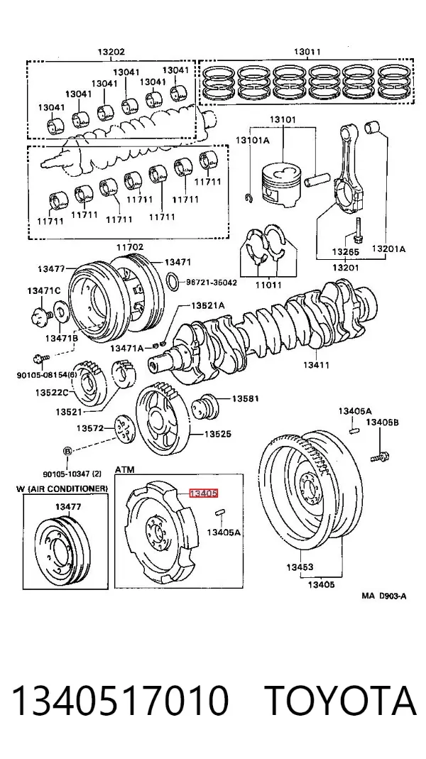Volante motor 1340517010 Toyota