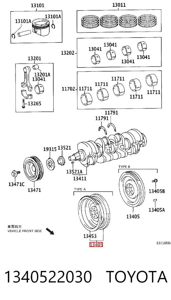 Volante motor 1340522030 Toyota