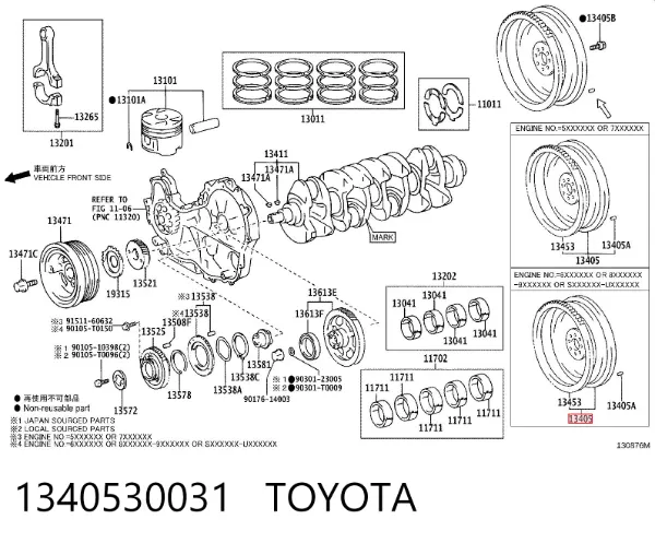 Volante motor 1340530031 Toyota