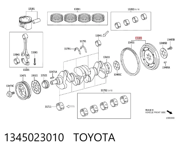 Volante motor 1345023010 Toyota