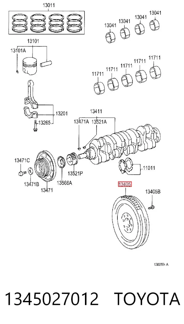 Volante motor 1345027012 Toyota