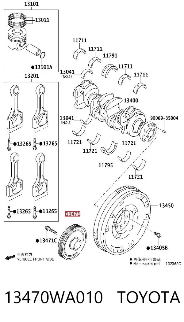 Polea de cigüeñal 13470WA010 Toyota