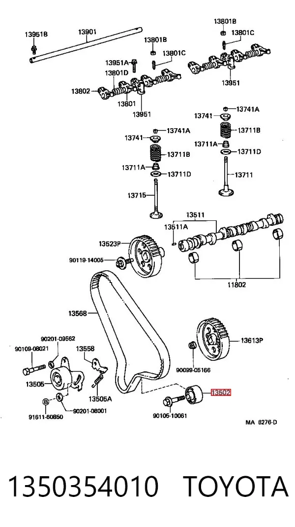 Polea correa distribución 1350354010 Toyota