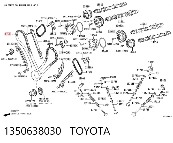 Cadena de distribución 1350638030 Toyota