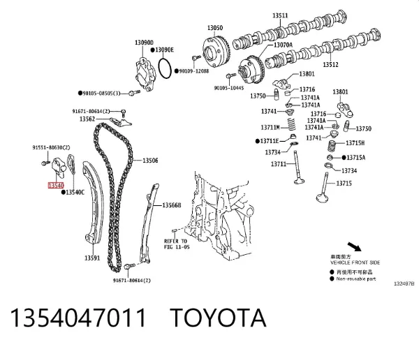 Tensor de cadena de distribución 1354047011 Toyota