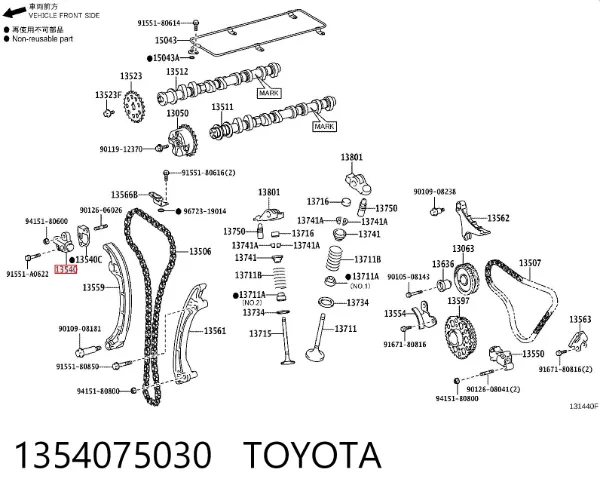 Tensor de cadena de distribución 1354075030 Toyota