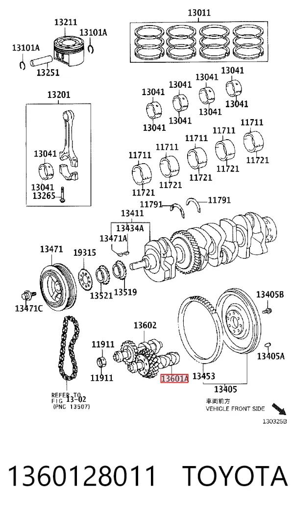 Eje de equilibrado 1360128011 Toyota