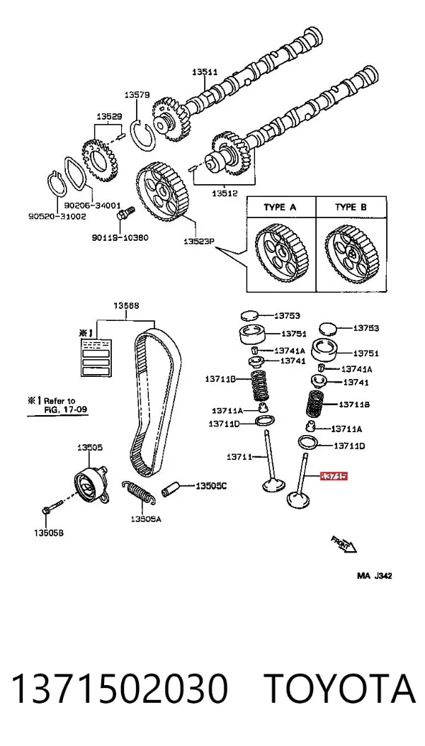 Válvula escape 1371502030 Toyota