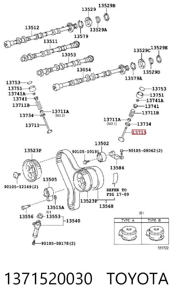 Válvula escape 1371520030 Toyota