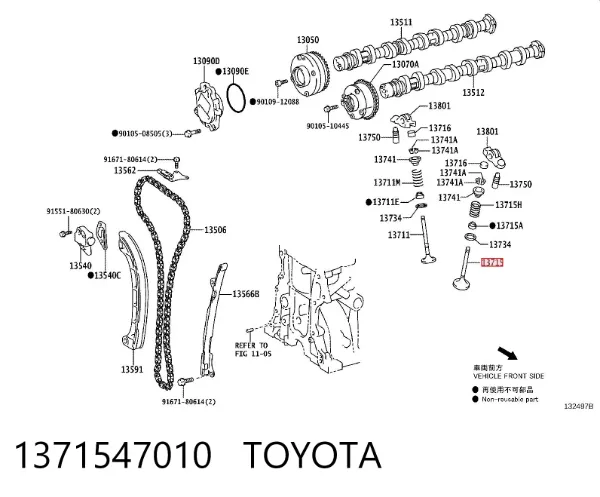 Válvula escape 1371547010 Toyota