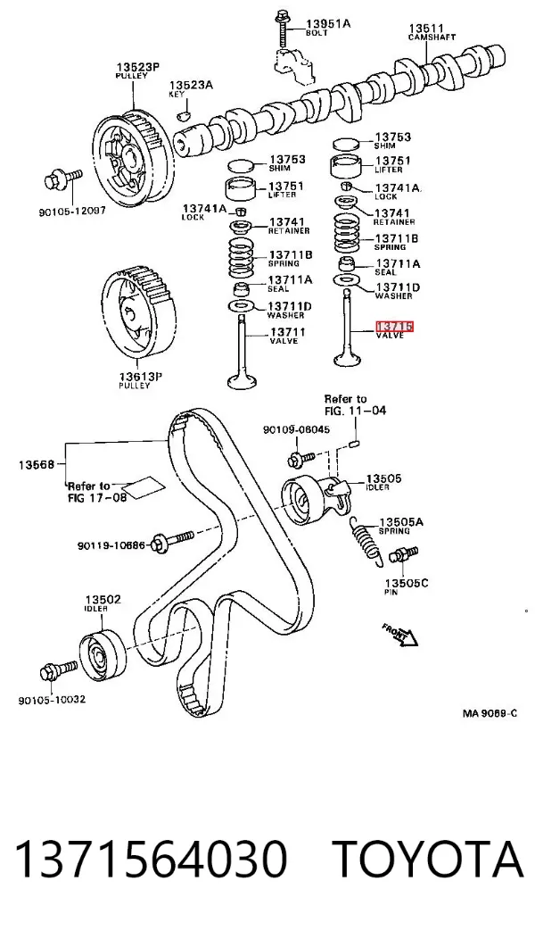 Válvula escape 1371564030 Toyota