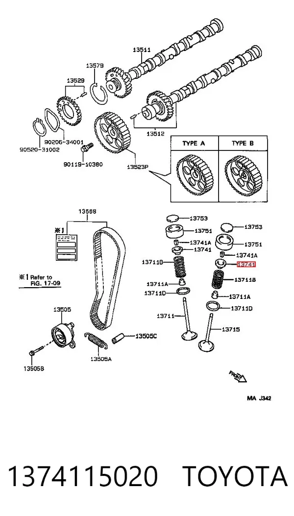 Chaveta De Sujecion De Valvula 1374115020 Toyota