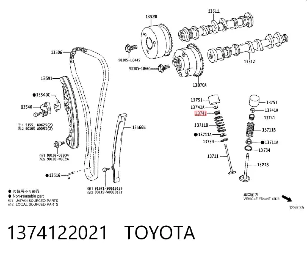Chaveta De Sujecion De Valvula 1374122021 Toyota